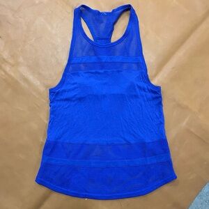 Alo Blue Mesh Racerback Tank Top S